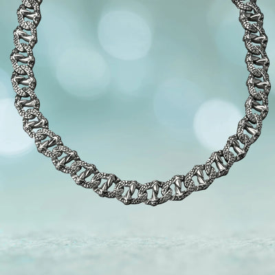 Dragon Claw Necklace crafted from stainless steel, featuring a detailed chain design with textured, claw-like links for a bold, masculine jewelry statement.