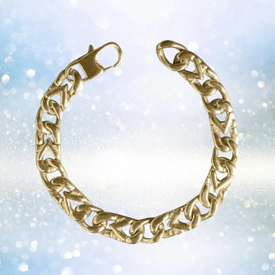 Montclair Golden Steel Bracelet made of gold-plated stainless steel for men, featuring a bold, interlocking chain link design perfect for stylish jewelry collections.