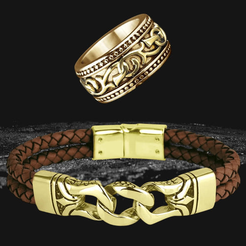Daniel Steiger Horizon Brown Bracelet & Hudson Ring Set