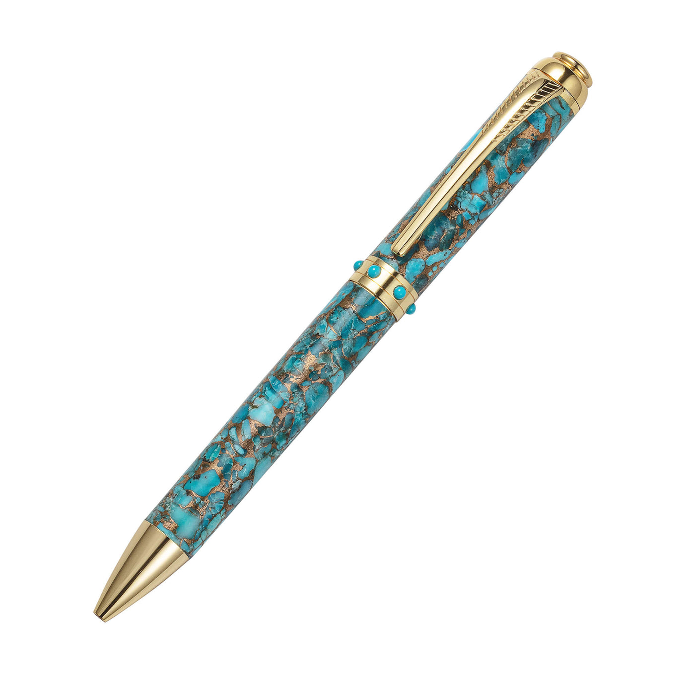 Optima Blue Turquoise Gold Pen