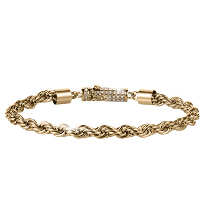 Viper Twist Rope Bracelet in gold tone with an intricate twisted rope chain and sparkling crystal embellished clasp Up To 75% Off Retail