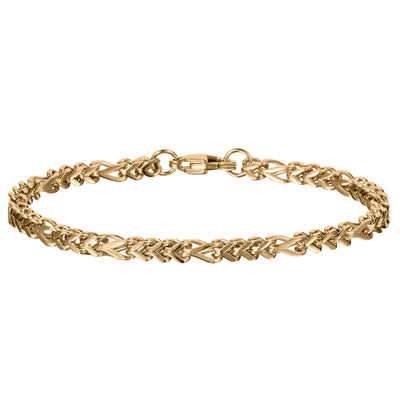Kodiak Steel Bracelet featuring an intricate gold tone woven chain design and secure clasp Up To 75% Off Retail