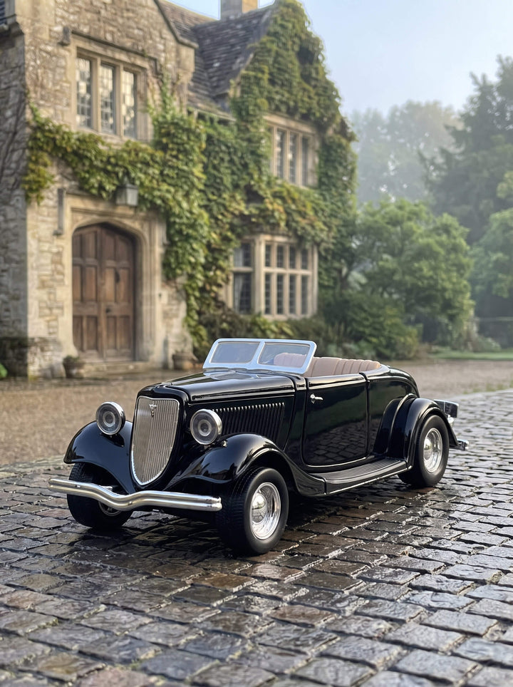 1934 Ford Convertible Black classic vintage roadster parked on a cobblestone drive beside an ivy covered stone house Up To 75% Off Retail