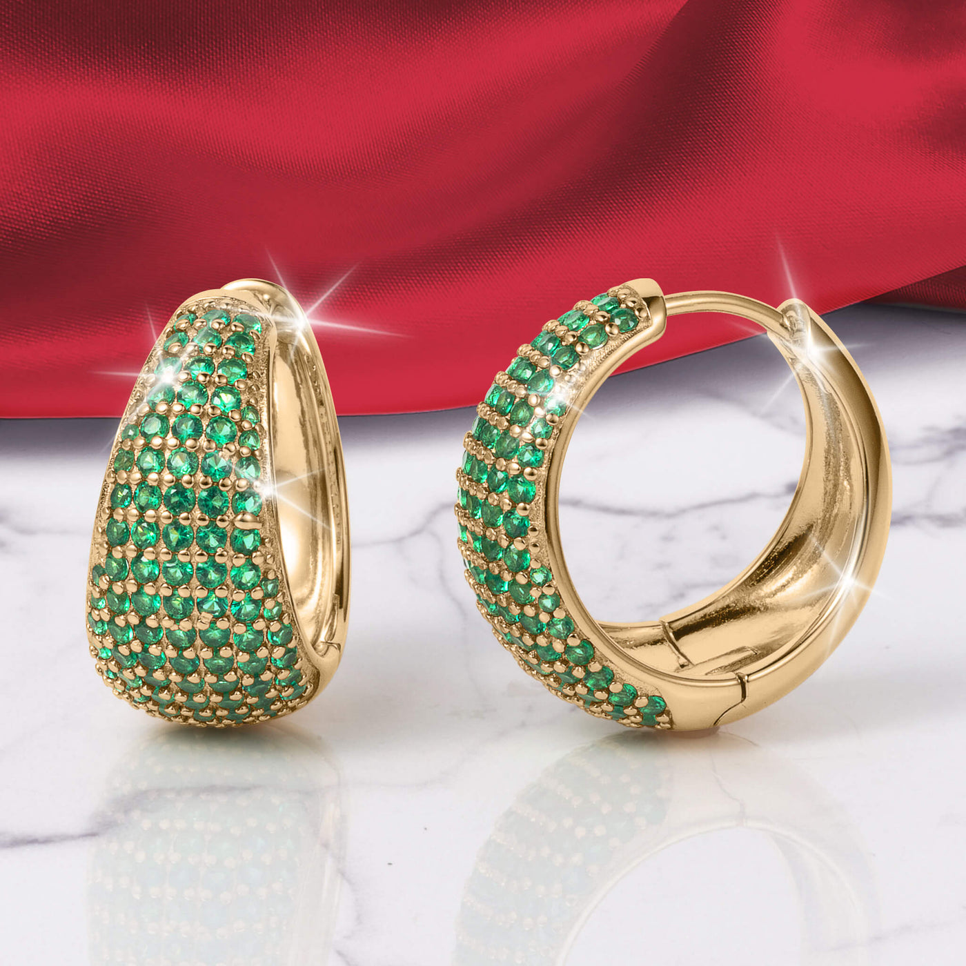 Daniel Steiger Nova Vivid Green Hoop Earrings
