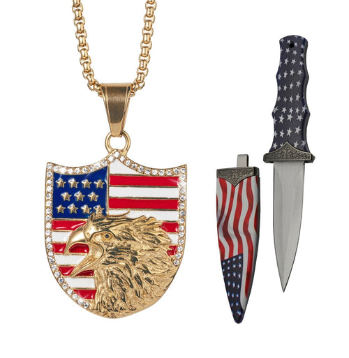 Daniel Steiger Freedom Shield Pendant & Boot Knife Set