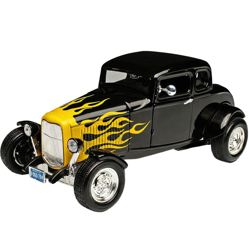 1932 Ford Coupe - Black & Yellow Flames
