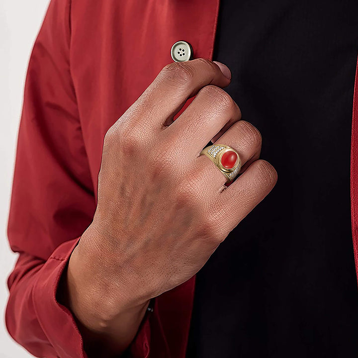 Daniel Steiger Pharoah Fire Carnelian Men’s Ring