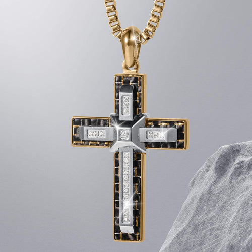 Daniel Steiger Carbon Valor Cross Pendant