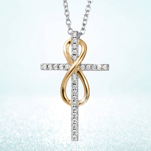 Golden Infinity Cross Pendant