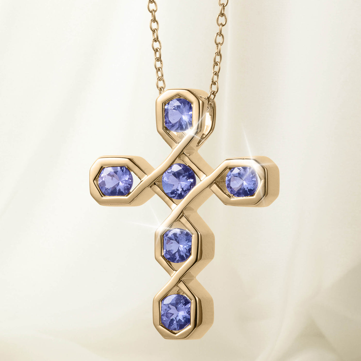 Daniel Steiger Amani Tanzanite Cross Pendant