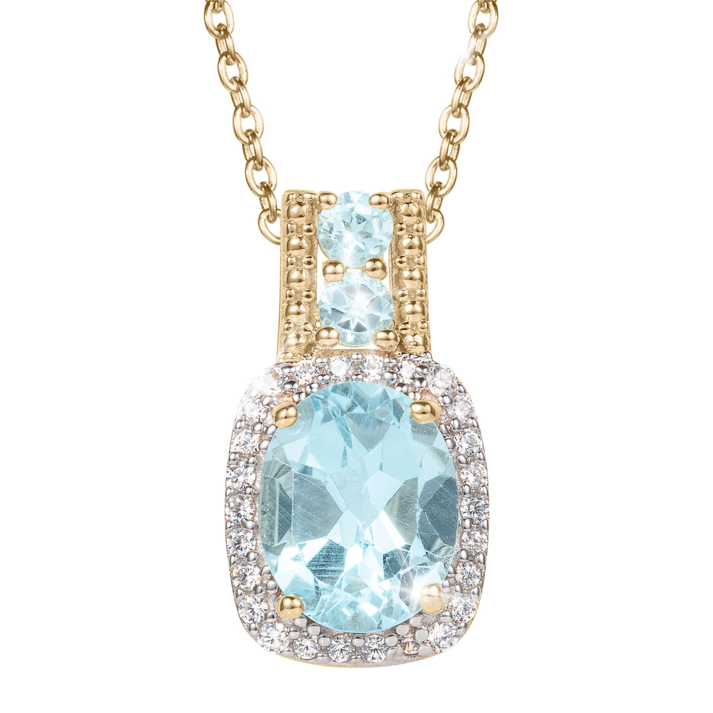 Daniel Steiger Golden Serenity Blue Topaz Pendant