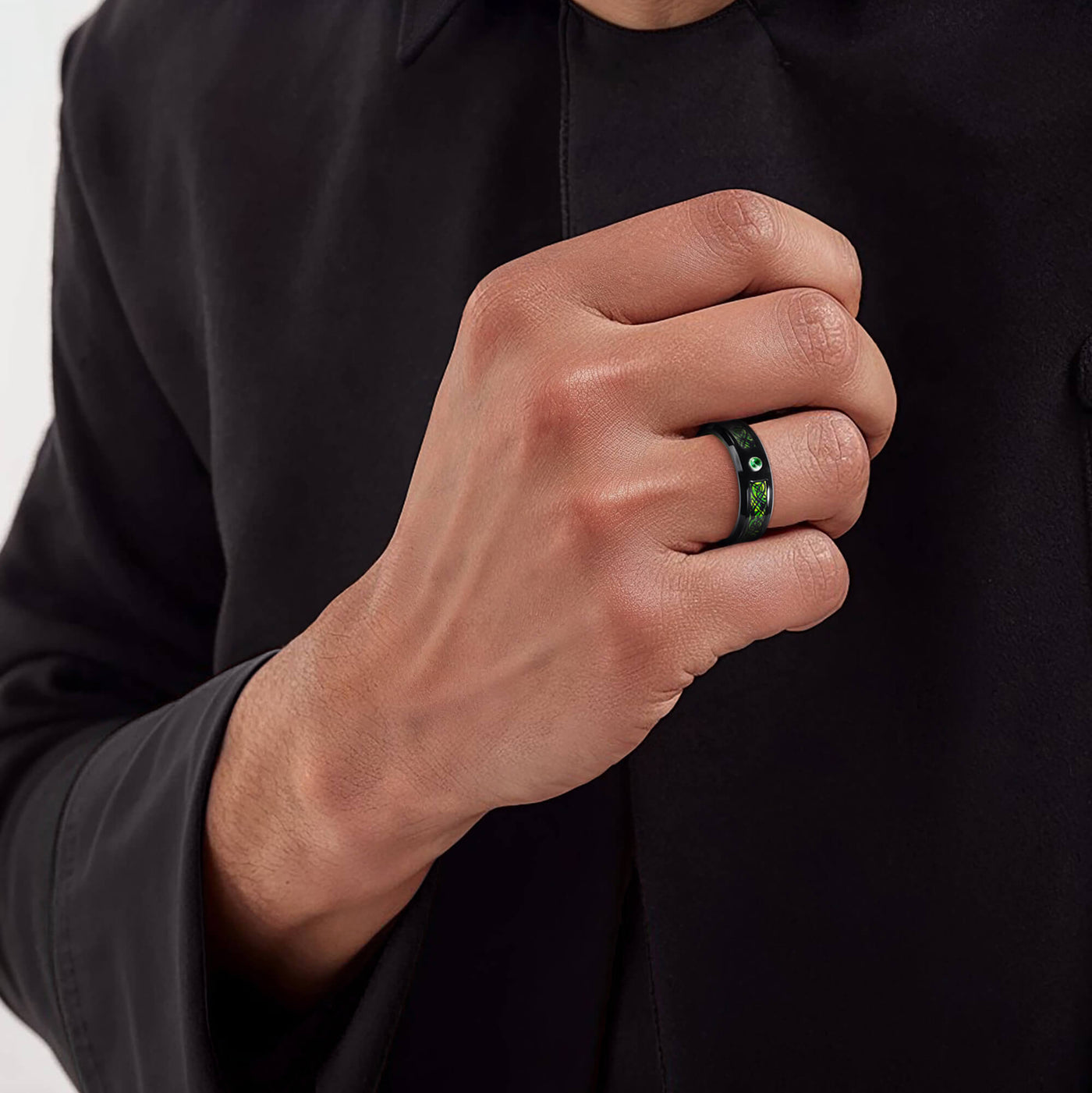 Daniel Steiger Blaze Green Band Men's Ring