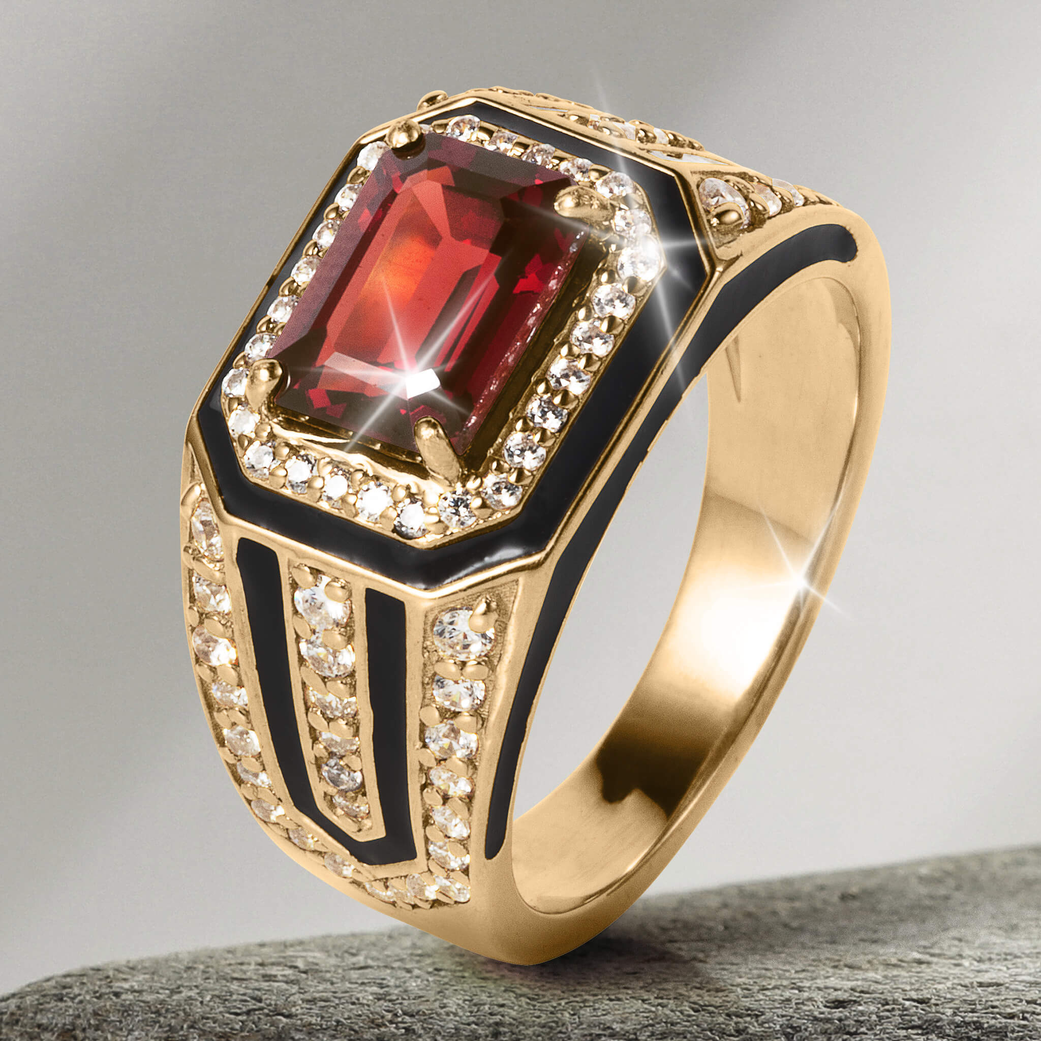 Commander Garnet Men's Ring