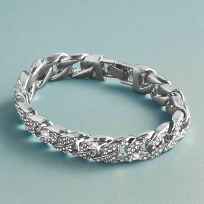 Daniel Steiger Logan Curb Rhodium Bracelet