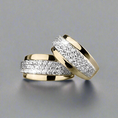 Pair of Golden Stardust Earrings for female, crafted from sterling silver with gold plating and encrusted with sparkling stones, elegant jewelry accessory.
