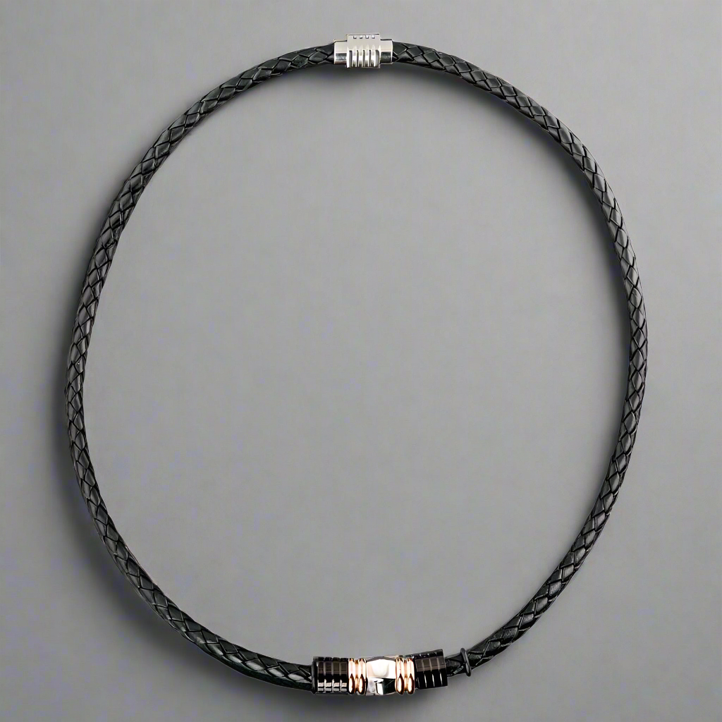 Black Diamond Leather Necklace