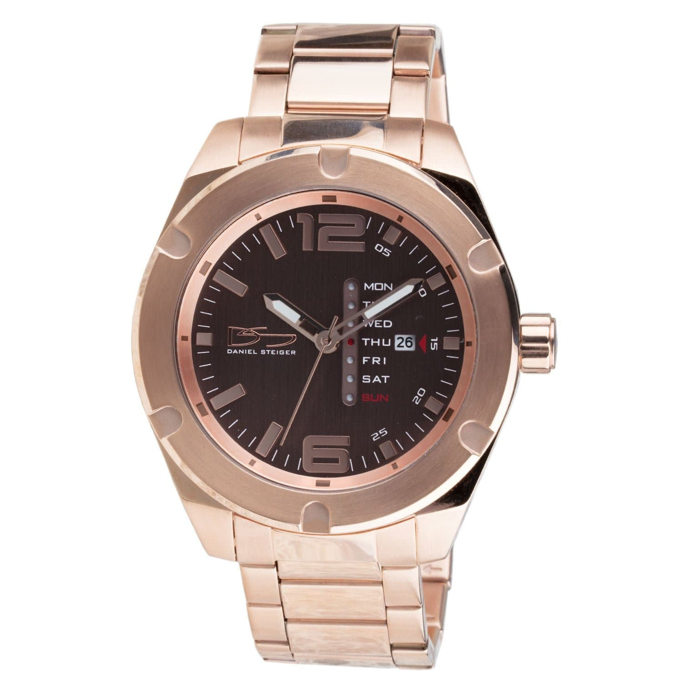 Daniel Steiger Linear Day Date Rose Gold Watch