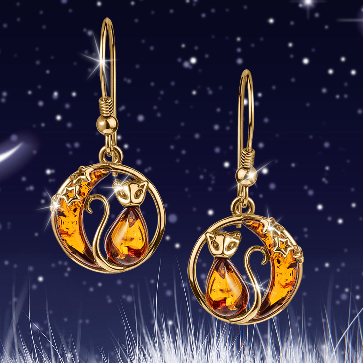 Daniel Steiger Baltic Amber Cat In The Moon Collection