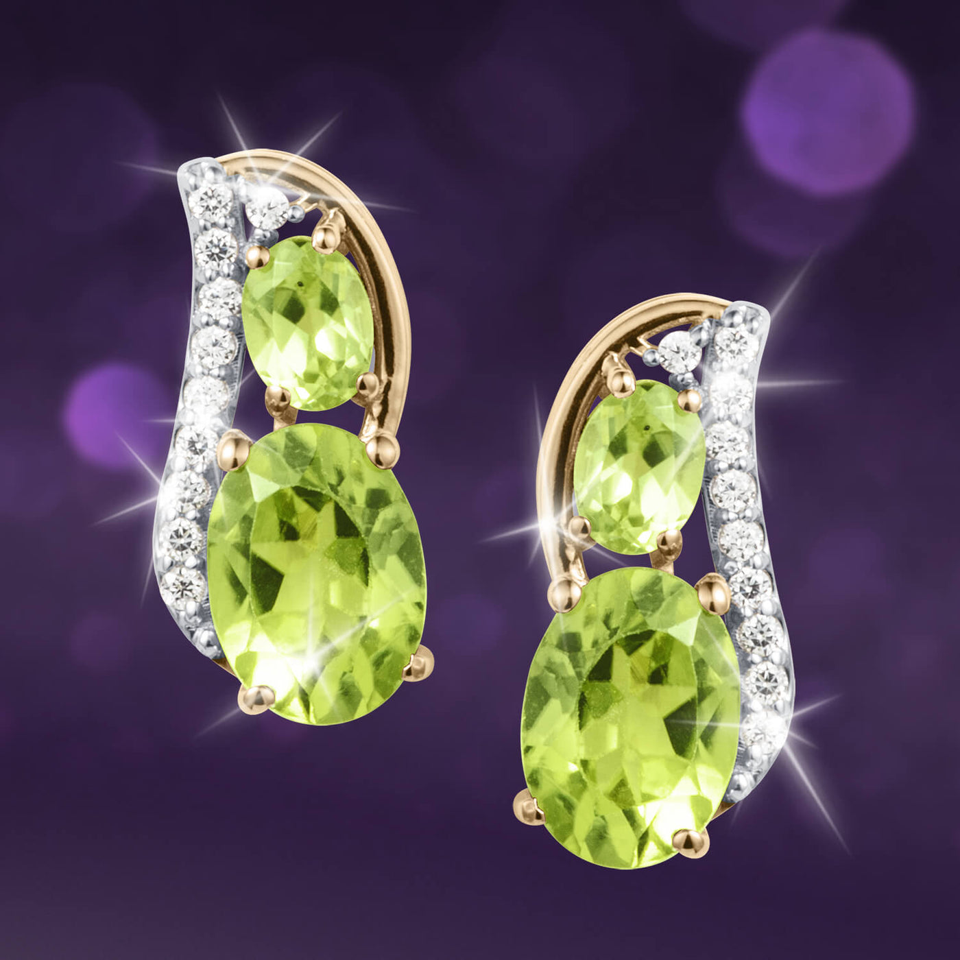 Daniel Steiger Dewdrop Preridot Earrings