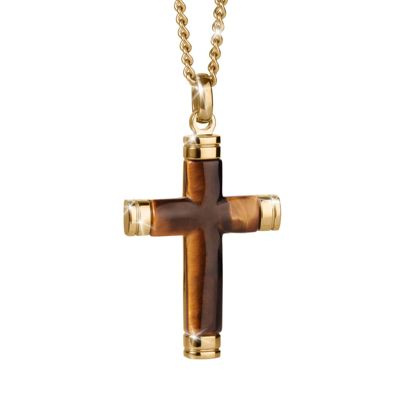 Daniel Steiger Tiger's Eye Cross Pendant