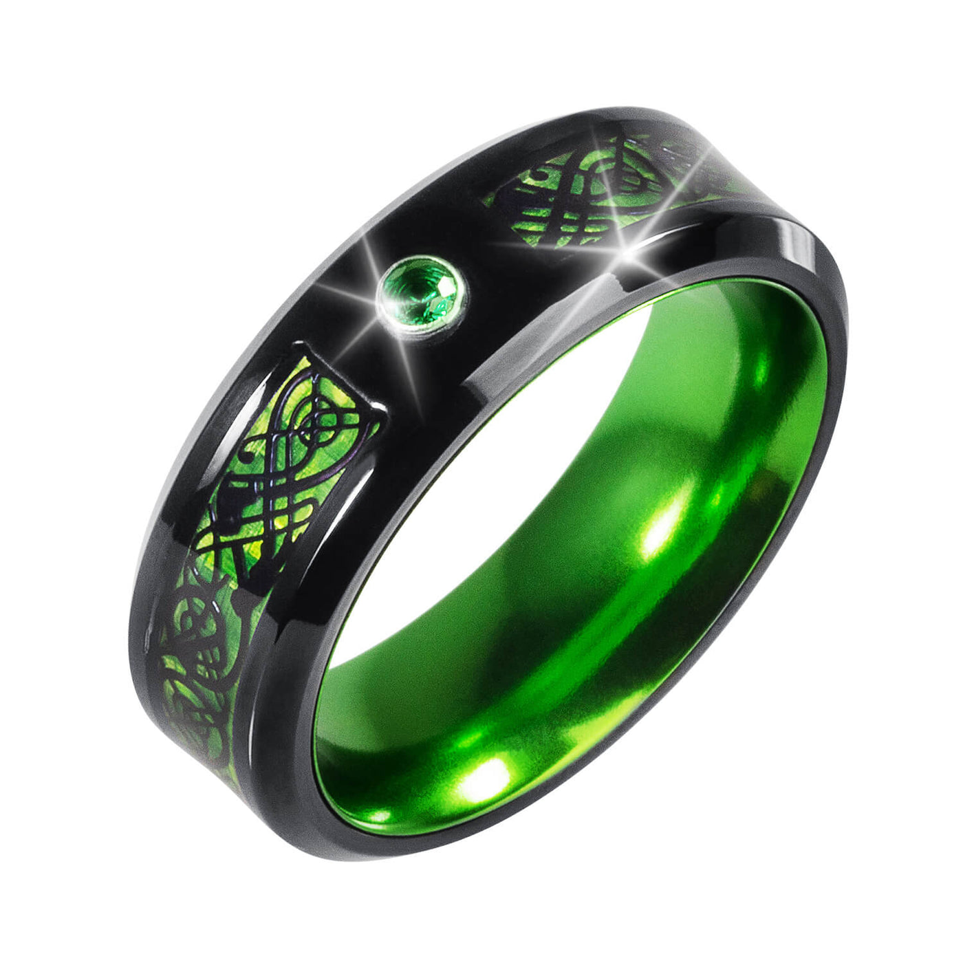 Daniel Steiger Blaze Green Band Men's Ring