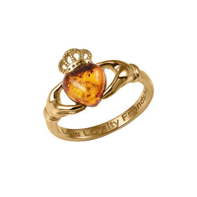 Daniel Steiger Claddagh Baltic Amber Ladies Ring