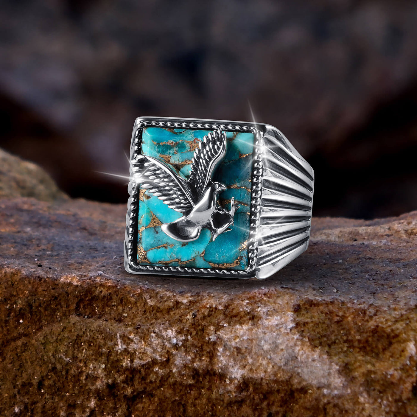 Daniel Steiger Turquoise Eagle Ring