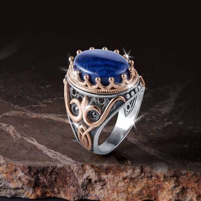 Daniel Steiger Regalia Blue Tiger's Eye Men's Ring