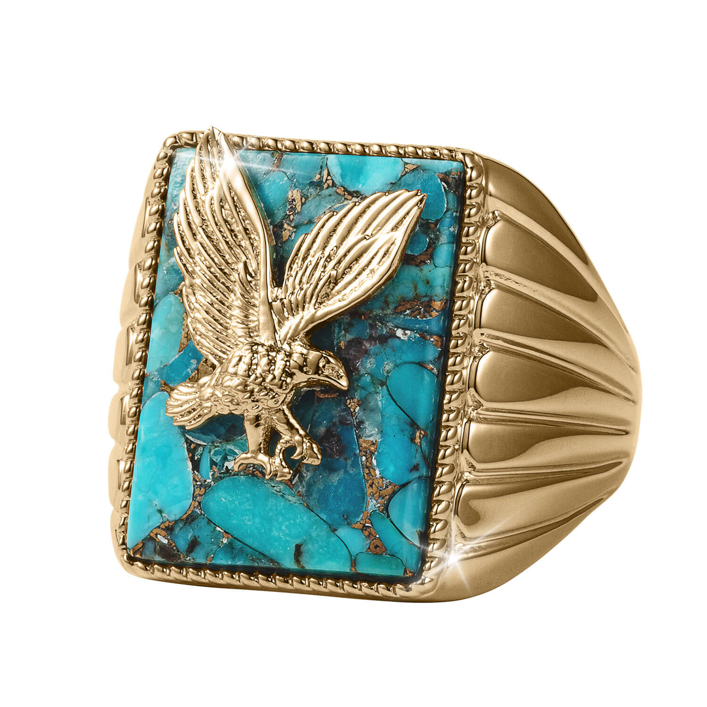 Daniel Steiger Turquoise Golden Eagle Ring