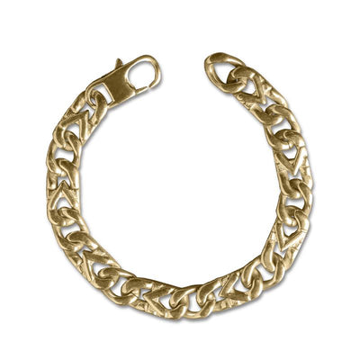 Montclair Golden Steel Bracelet crafted from gold-plated stainless steel, featuring a bold, masculine link design for stylish men's jewelry.