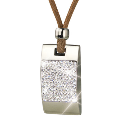 Daniel Steiger Crystal Tablet Dark Caramel Pendant