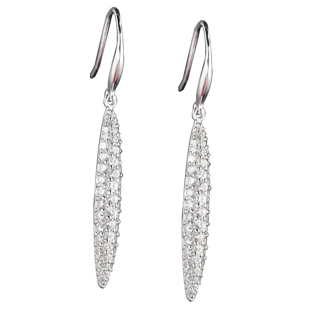 Daniel Steiger Dash White Rhodium Earrings