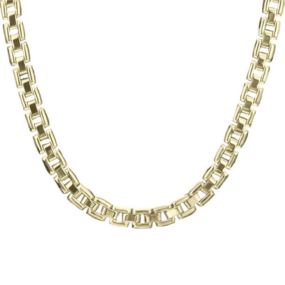 Milano Necklace featuring a gold-plated stainless steel chain designed for men, showcasing a bold and stylish link pattern ideal for sophisticated jewelry collections.
