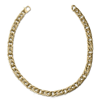 Montclair Golden Steel men's necklace crafted from gold-plated stainless steel, featuring an elegant linked chain design perfect for stylish jewelry collections.