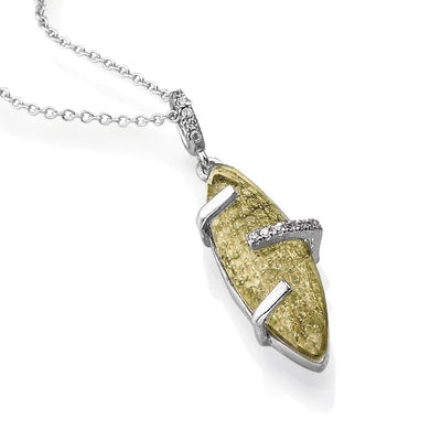 Captured Pendant featuring a textured gold-tone center accented with sterling silver rhodium plating and sparkling accents, designed for women’s jewelry collections.