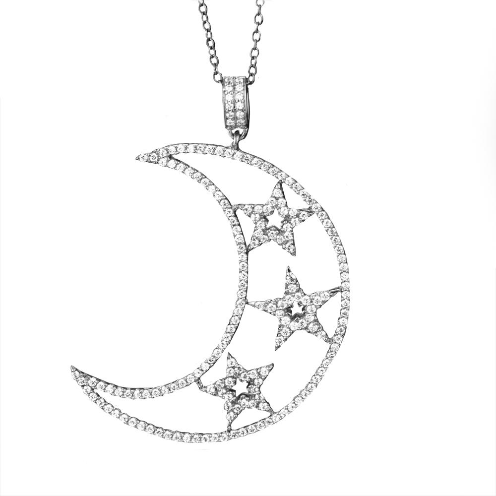 Daniel Steiger Moonstar Pendant Rhodium