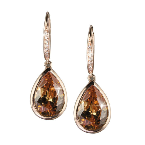 Daniel Steiger Delight Chocolate Pear Drop Earrings