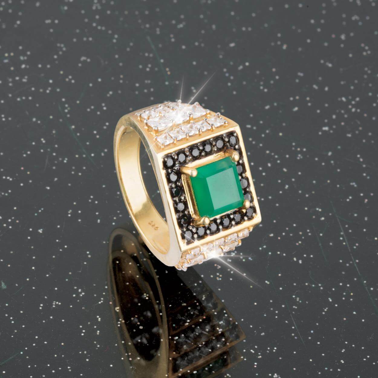 Daniel Steiger Emperor Green Onyx Men's Ring