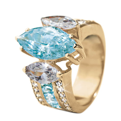 Daniel Steiger Marquise Blue & White Ring