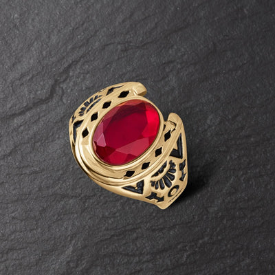 Daniel Steiger Fire Red Horseshoe Ring