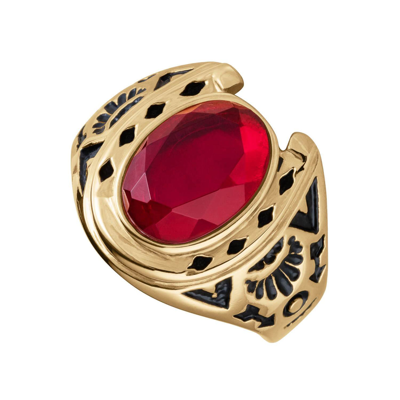 Daniel Steiger Fire Red Horseshoe Ring