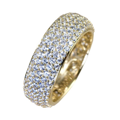 Starfish Gold Ring featuring gold-plated sterling silver adorned with multiple small sparkling stones, designed as elegant jewelry for female wear.