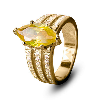 Daniel Steiger Golden Antoinette Marquise Ring